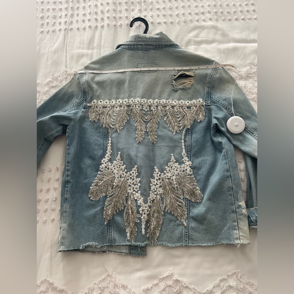 Original Whitney Embellished Denim Jacket Small - Picture 10 of 11